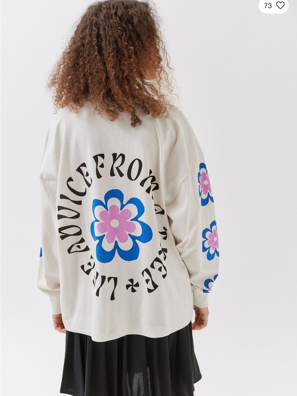 Urban Outfitters NWT Floral Graphic Long Sleeve Tee. Relaxed. Oversized. XS